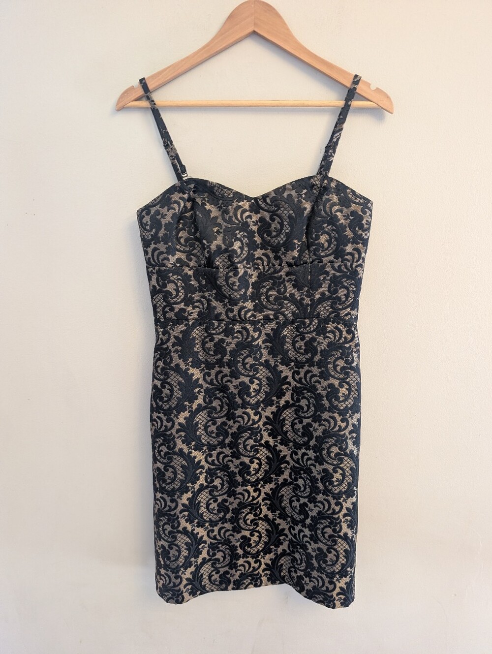 Ann Taylor Loft Black Nude Jacquard Sheath Cocktail Dress Size 4
